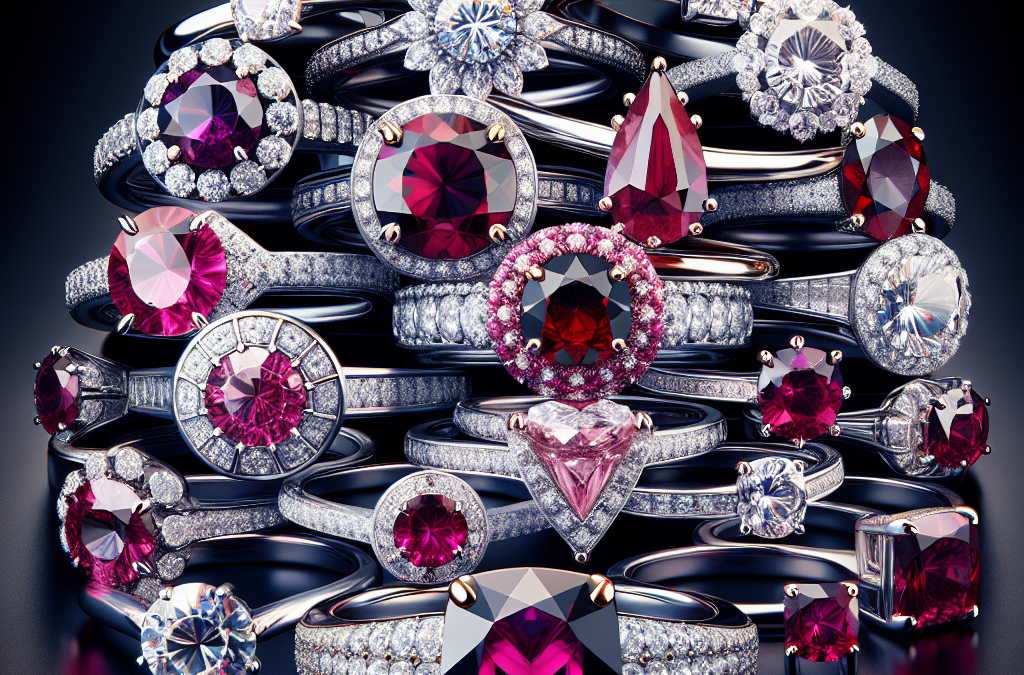 Can you show styles of ruby and diamond engagement rings?