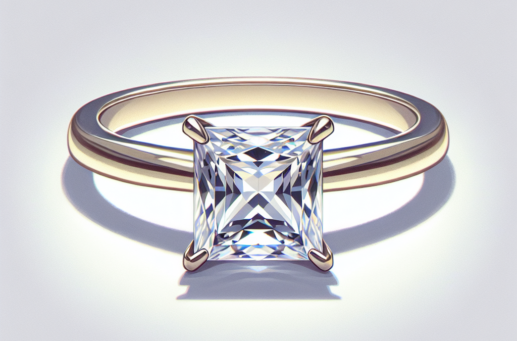 How does a simple princess cut engagement ring look?