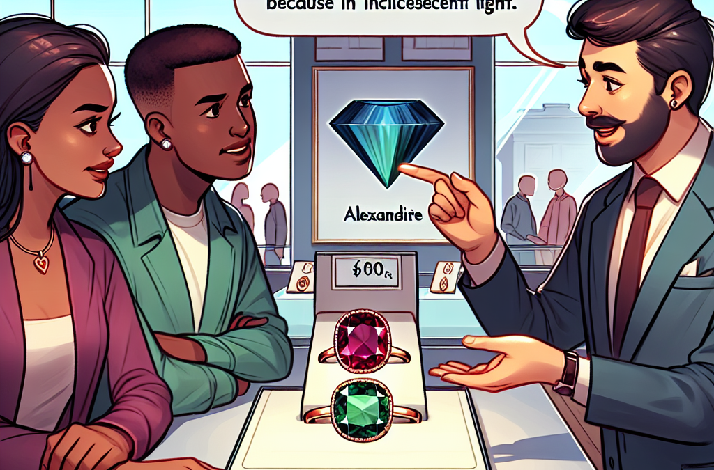 How does the color change of an alexandrite engagement ring affect its value?