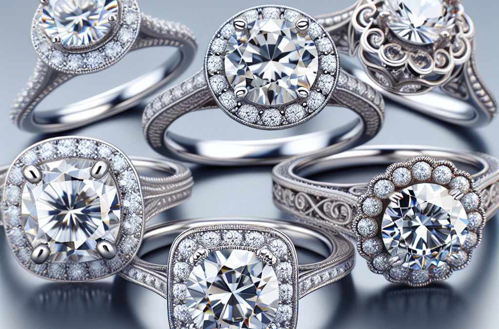 What are examples of lab grown diamond engagement ring designs?