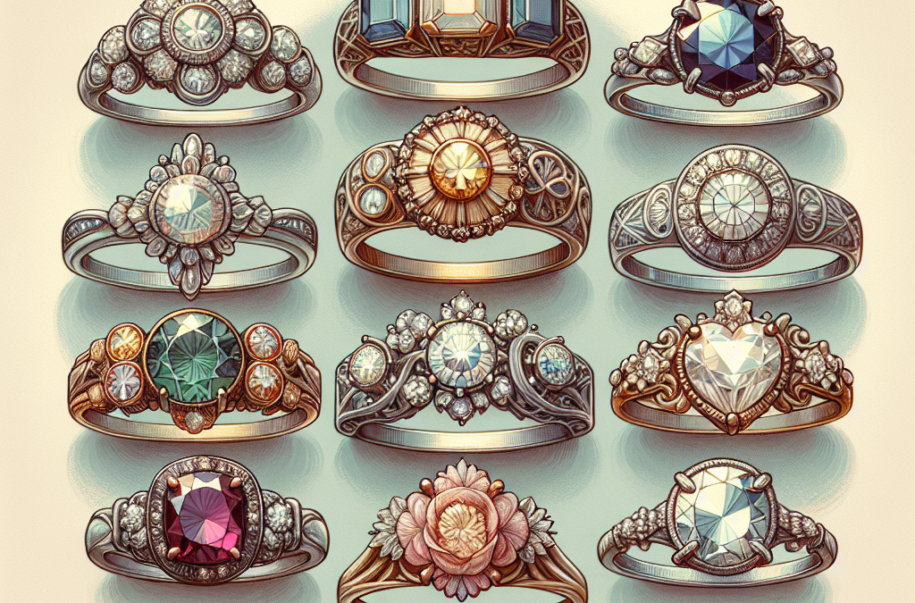 What are examples of simple vintage engagement ring designs?