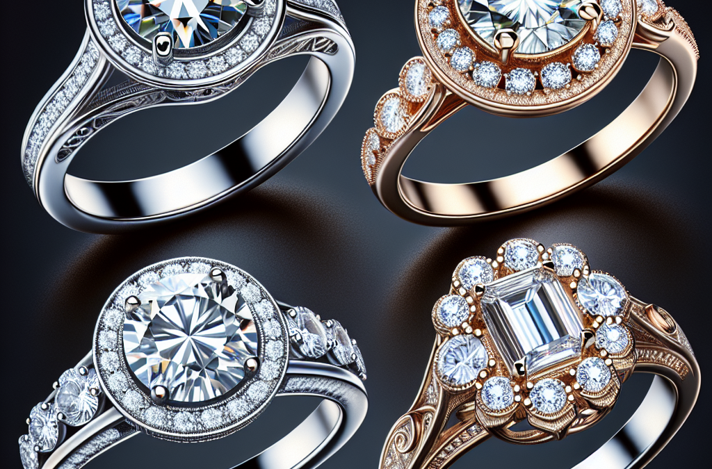 What are popular styles of natural diamond engagement rings?