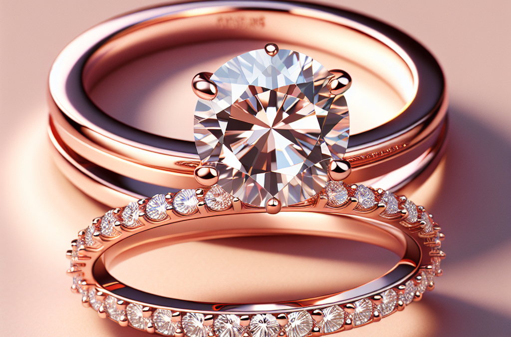 What are rose gold engagement and wedding ring sets like?