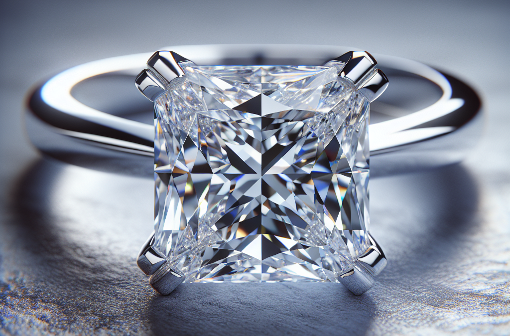 What are the benefits of a princess cut diamond engagement ring in white gold?