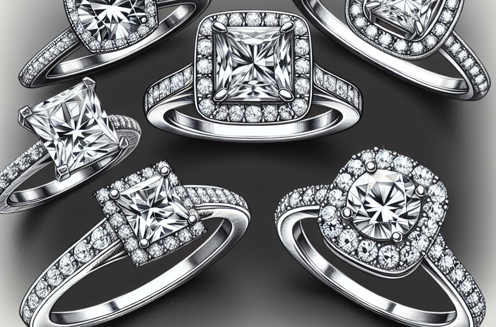What are the design options for a princess cut engagement ring?