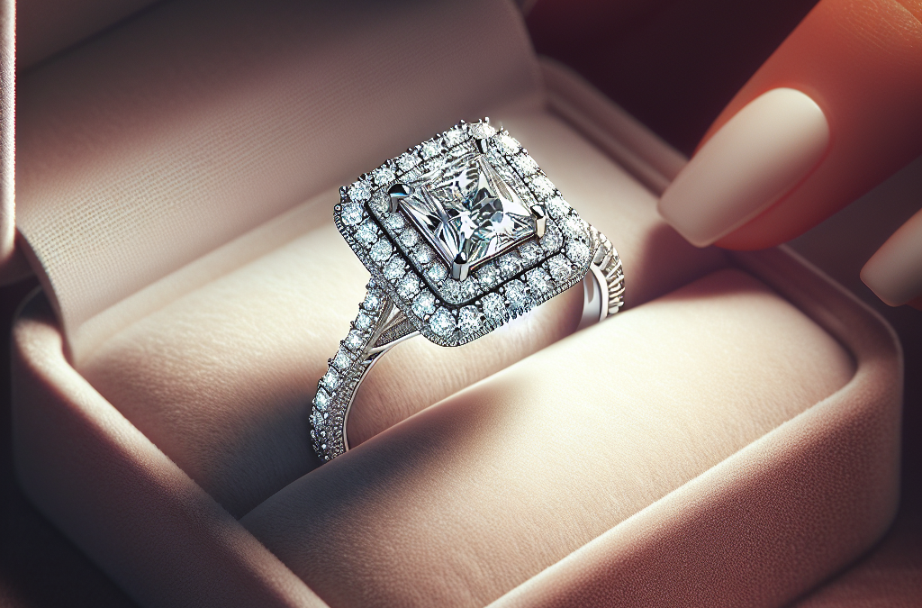 What is special about a princess cut halo engagement ring?