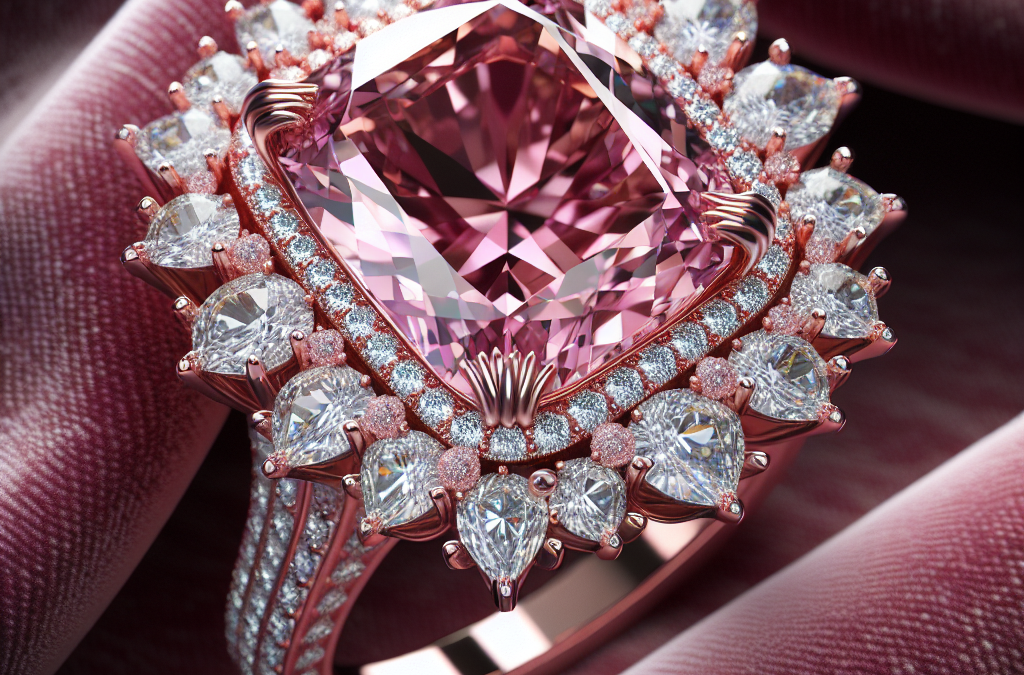 What makes a pink diamond engagement ring design unique?