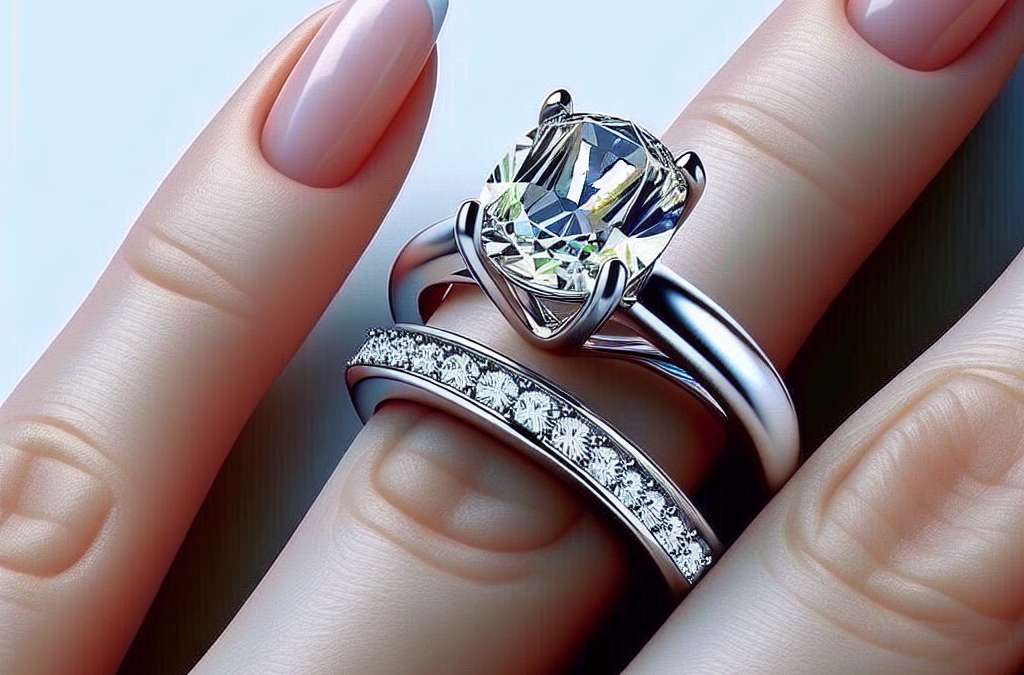 What makes a sideways-set engagement ring visually unique?