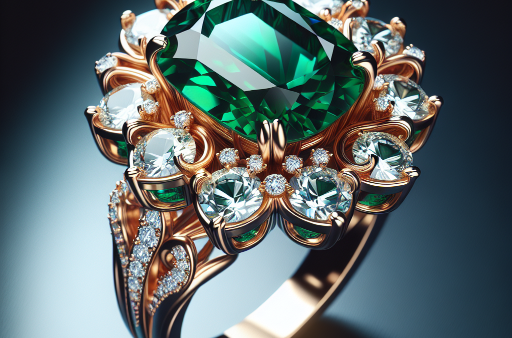 What makes an emerald and diamond engagement ring design stand out?