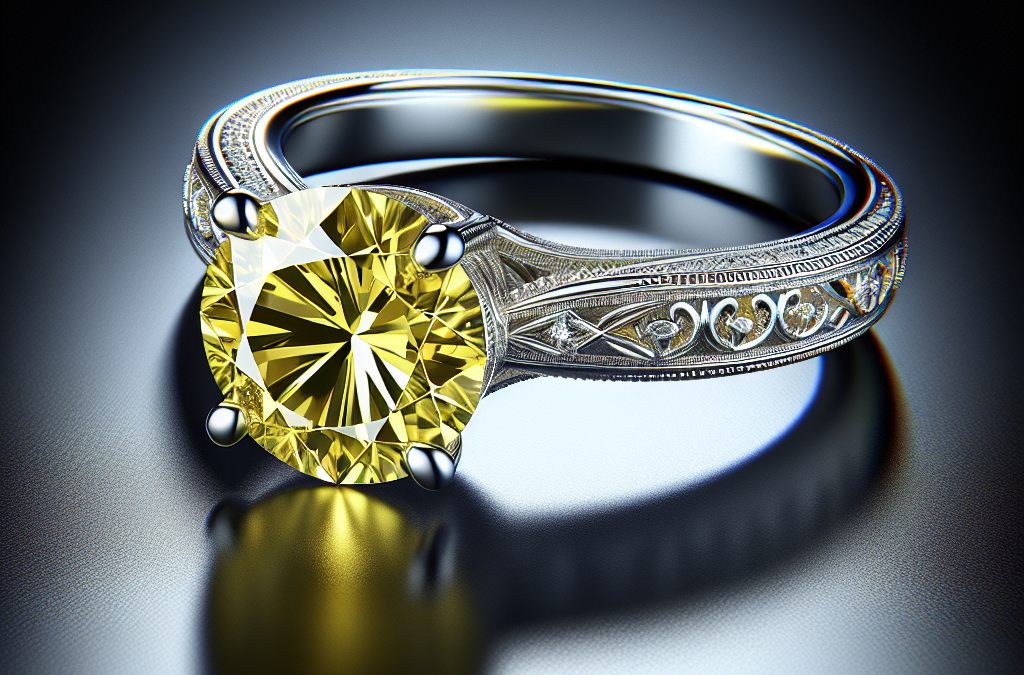 What makes yellow diamond engagement rings visually striking?