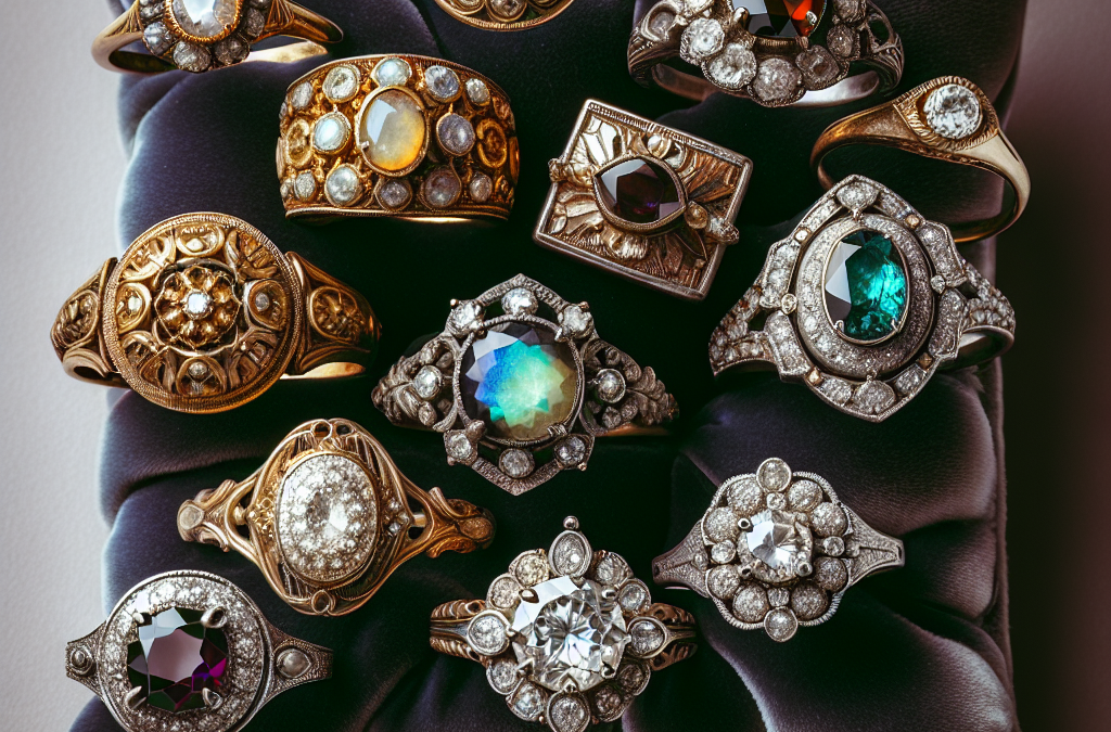 How are antique rings different from vintage rings?
