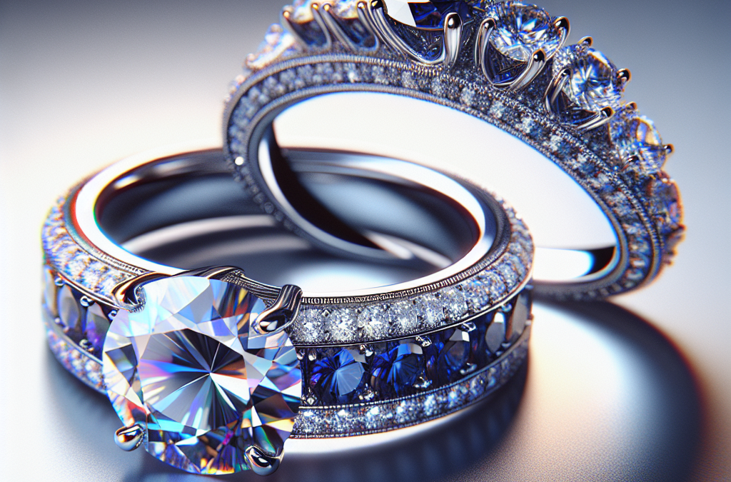 How does a diamond engagement ring with a sapphire wedding band look?