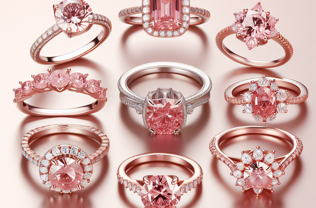 What styles of pink diamond engagement rings are most popular for women?