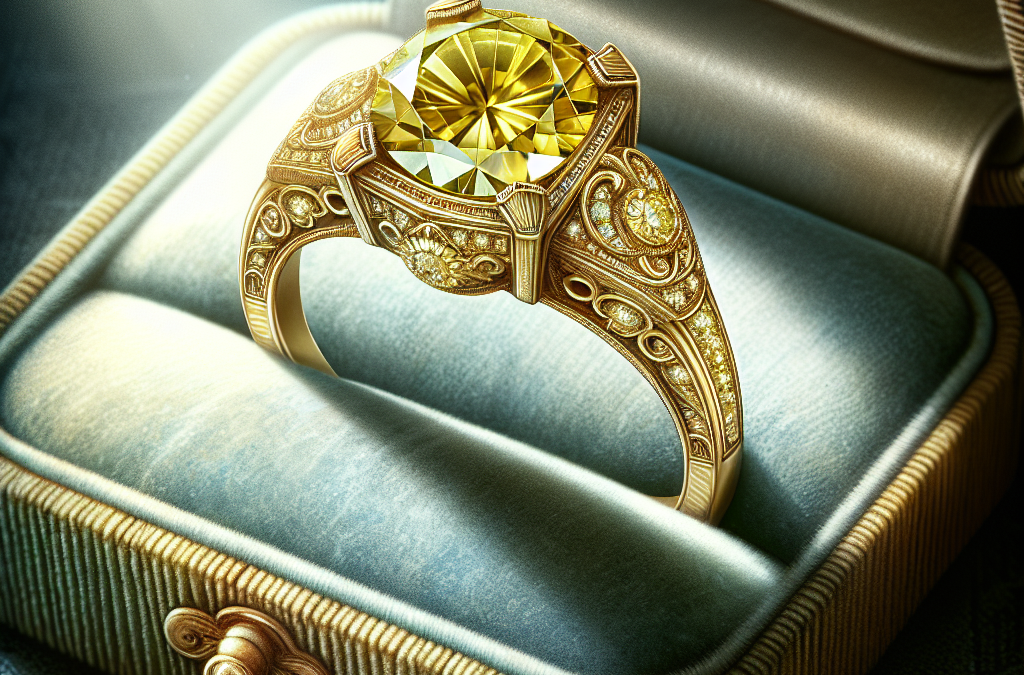 Why are vintage yellow diamond engagement rings unique?