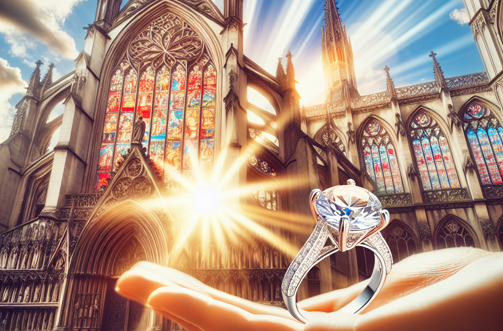How do cathedral settings support diamond engagement rings?