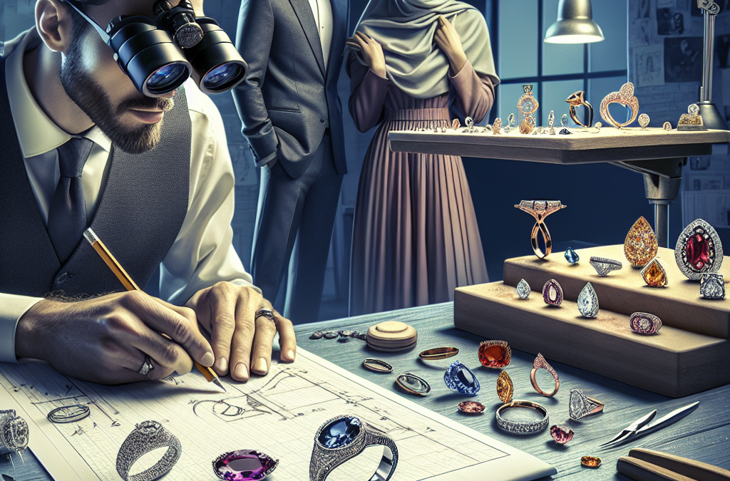 How do jewelers design a custom engagement ring?