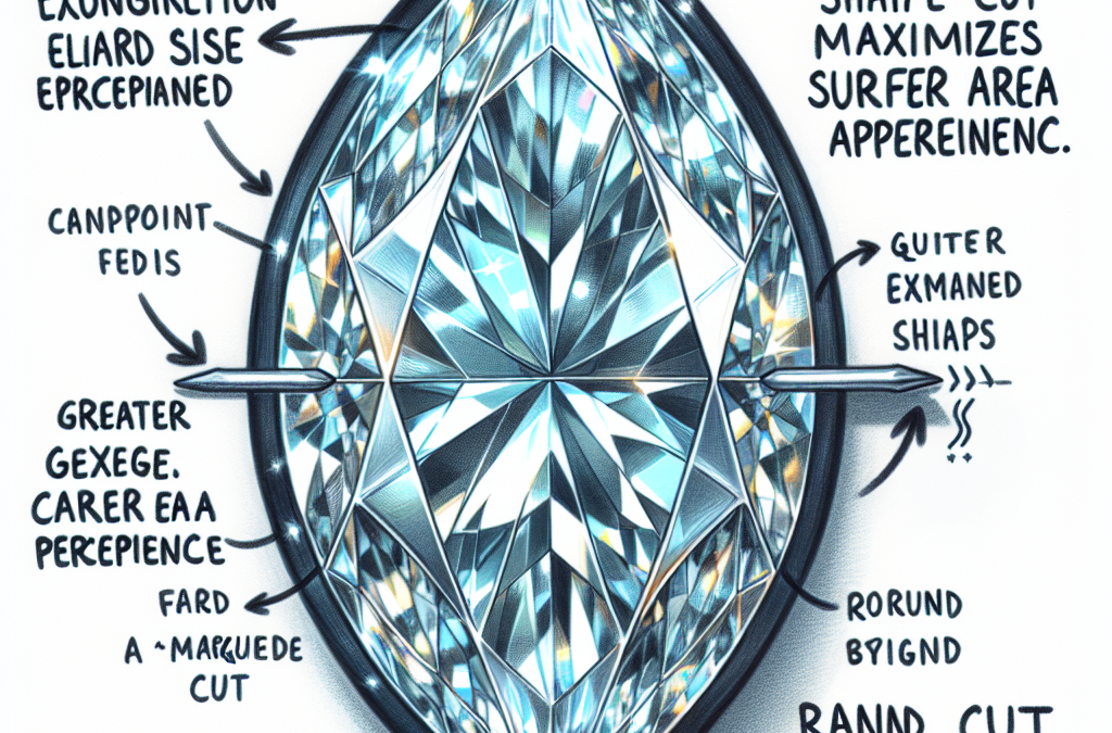 How do marquise cut diamonds maximize carat appearance?