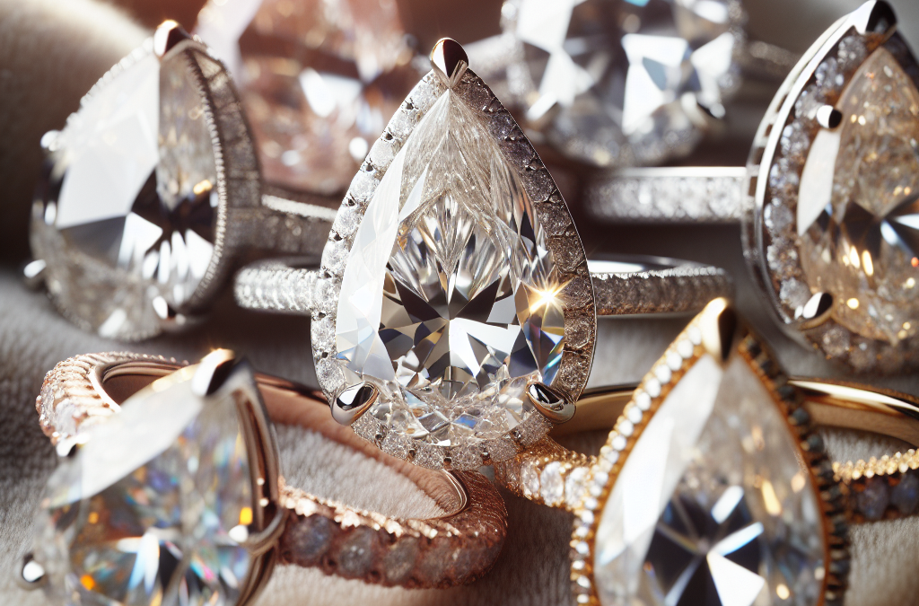 How do pear shaped diamonds stand out in rings?