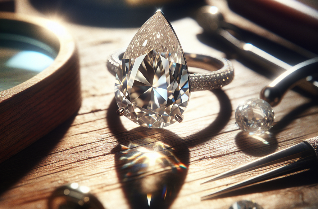 How do pear shaped diamonds symbolize individuality in rings?