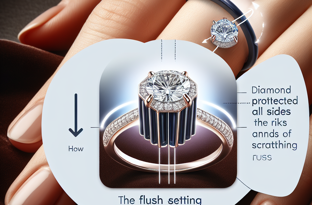 How does a flush setting protect a diamond?