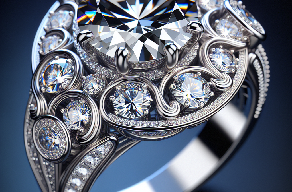 How can side stones enhance a custom diamond ring design?