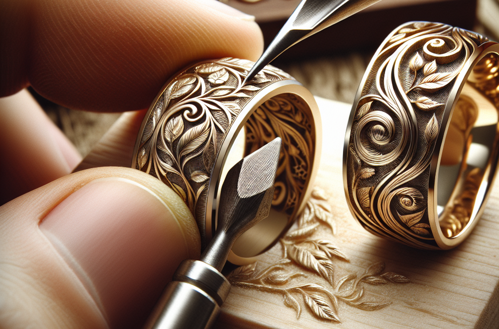 How do custom jewelers integrate engraving across engagement and wedding rings?