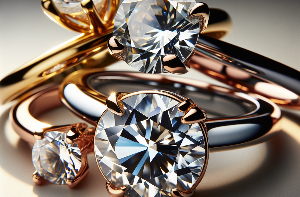 How do different metals complement diamond engagement rings?