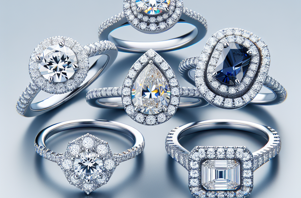 How do halo designs change the look of a custom engagement ring?