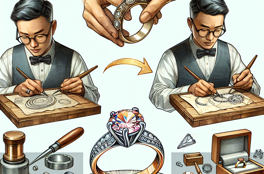 How do jewelers create bespoke engagement rings from sketches?