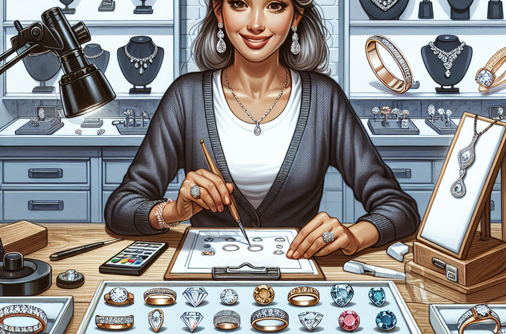 How do jewelers select side stones for custom engagement rings?