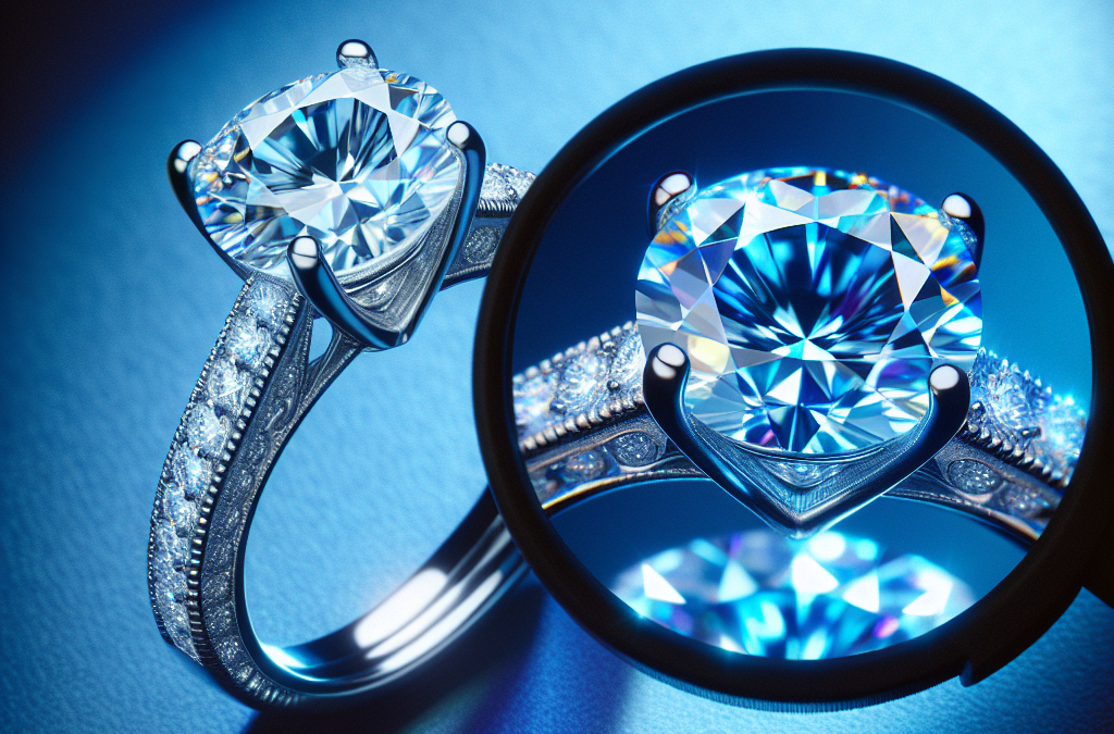 How does diamond fluorescence affect ring appearance?