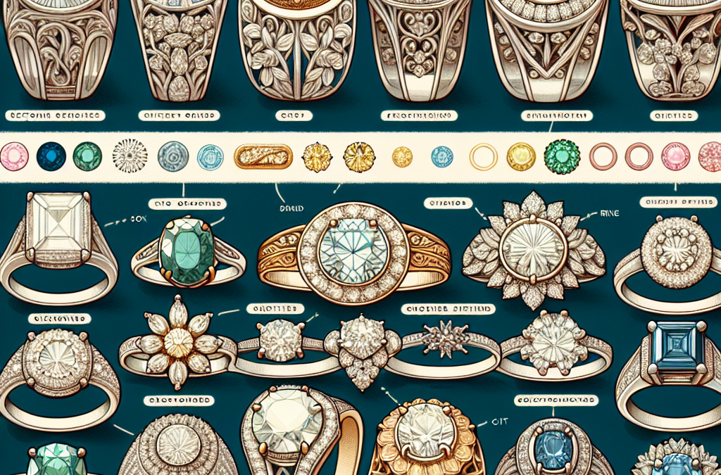 What design elements define custom engagement rings?