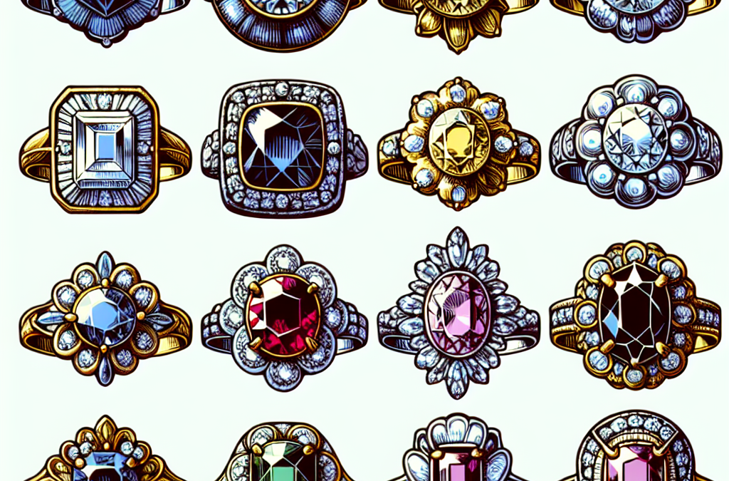 What gemstones are most common in vintage engagement rings?