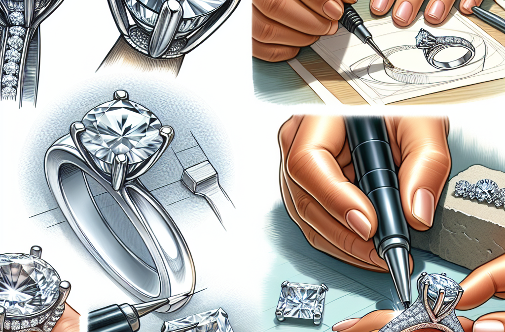 What is the process of designing a custom diamond engagement ring?