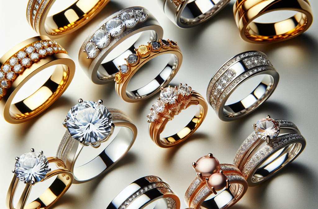 What metal combinations are popular in paired engagement and wedding rings?