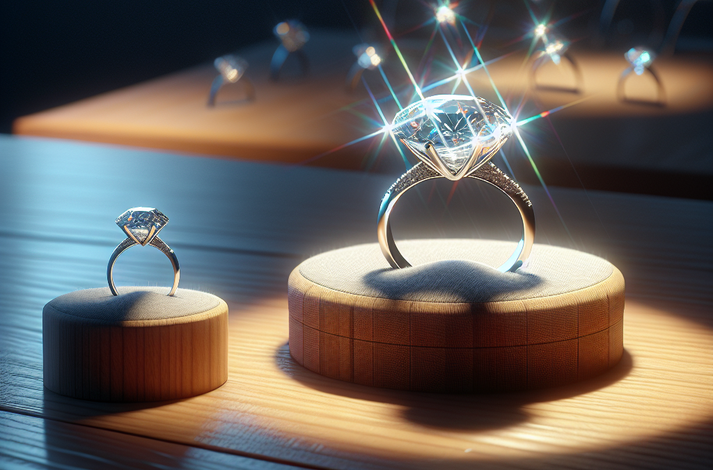 What role does table size play in the sparkle of diamond rings?